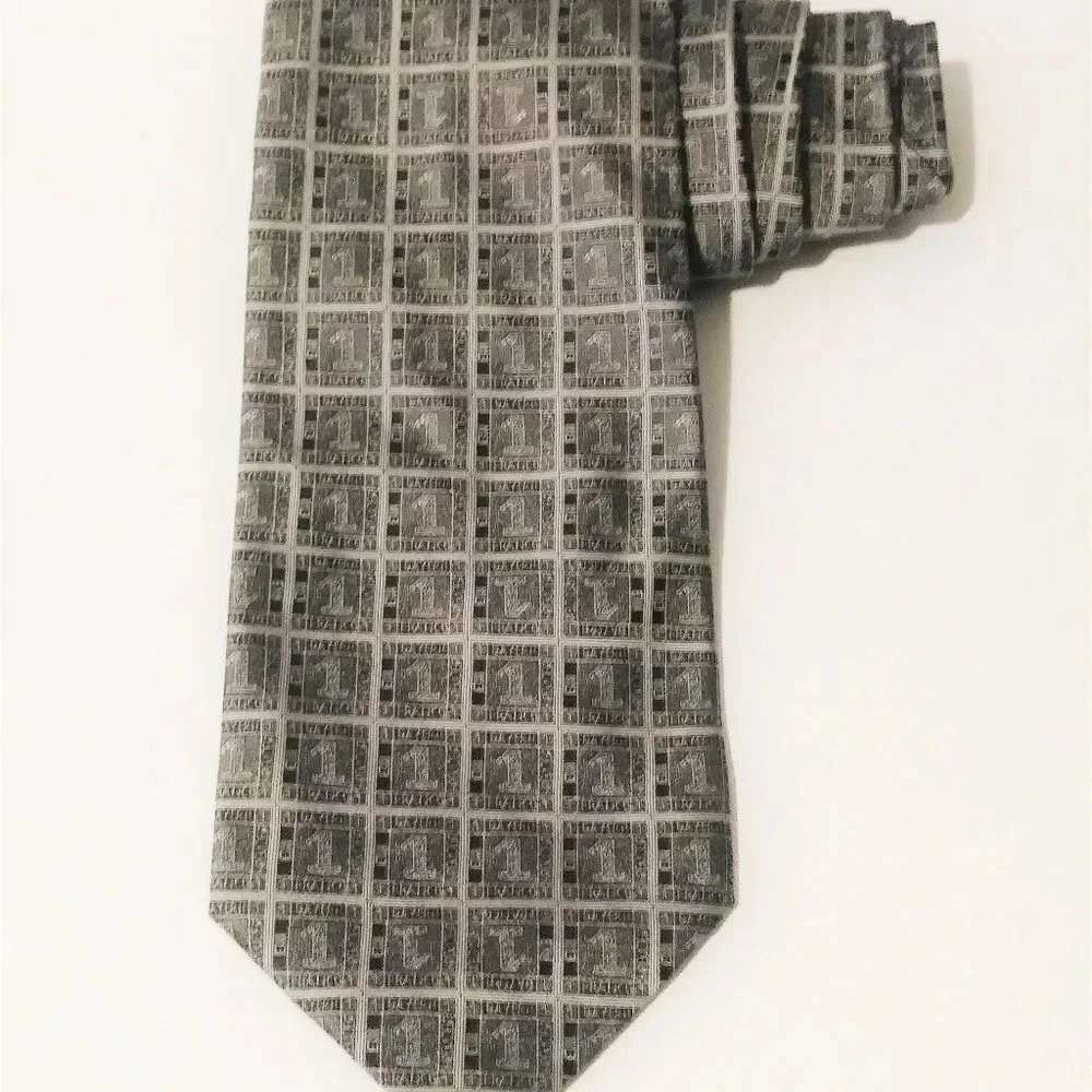 Alberto‎ Bolaffi Grey Silk Tie